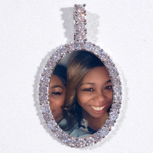 Large 3D Oval Custom Picture Pendant