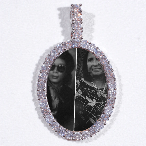 Large 3D Oval Custom Picture Pendant