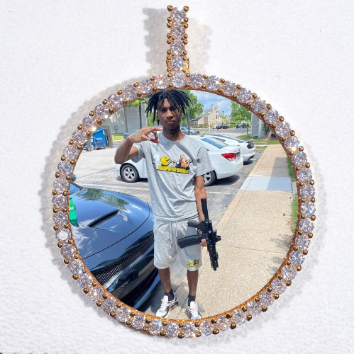 LARGE 3D CIRCLE CUSTOM PICTURE PENDANT