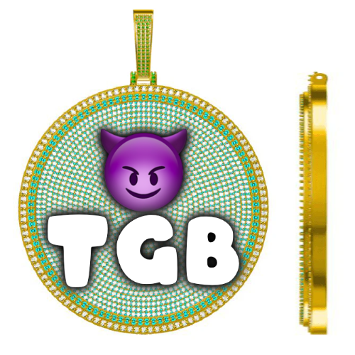 CUSTOM LETTER NECKLACE 3D BIG DISC