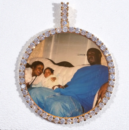 LARGE 3D CIRCLE CUSTOM PICTURE PENDANT