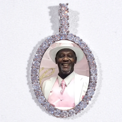 Large 3D Oval Custom Picture Pendant
