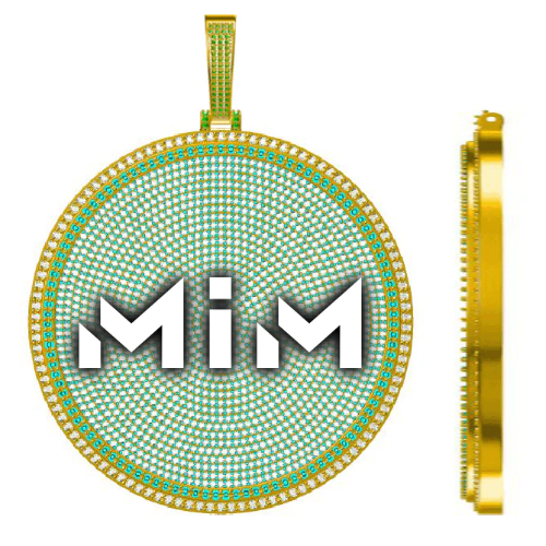 CUSTOM LETTER NECKLACE 3D BIG DISC