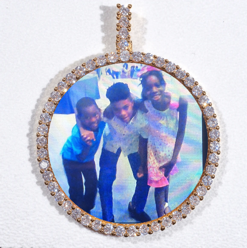LARGE 3D CIRCLE CUSTOM PICTURE PENDANT