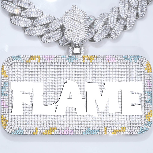 CUSTOM LETTER NECKLACE 3D COLORFUL SQUARE