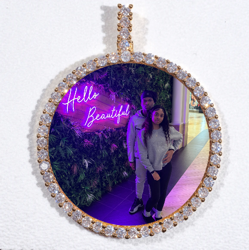 LARGE 3D CIRCLE CUSTOM PICTURE PENDANT