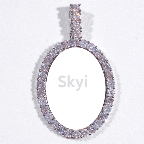 Large 3D Oval Custom Picture Pendant