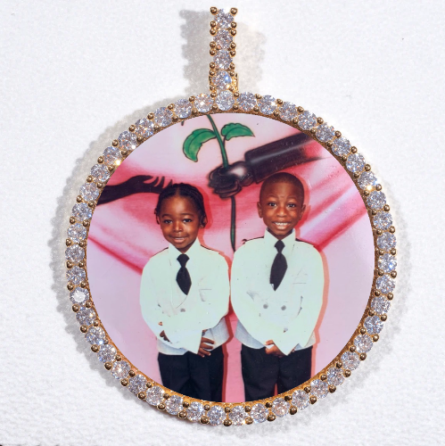 LARGE 3D CIRCLE CUSTOM PICTURE PENDANT