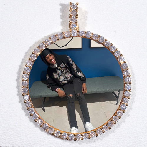 LARGE 3D CIRCLE CUSTOM PICTURE PENDANT