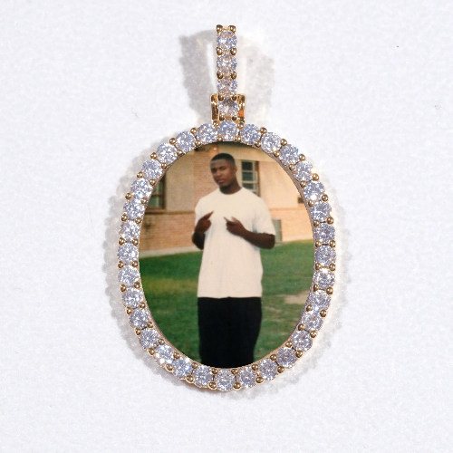 3D Oval Custom Picture Pendant