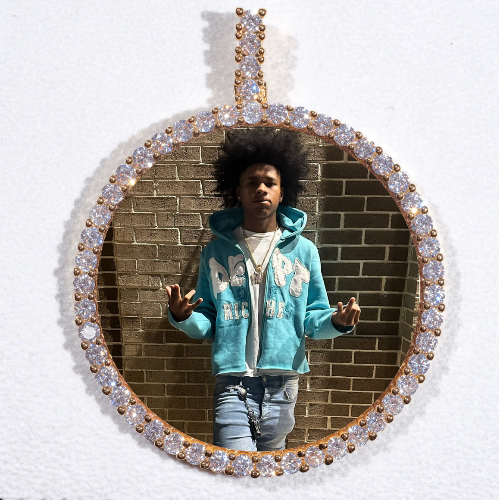 LARGE 3D CIRCLE CUSTOM PICTURE PENDANT
