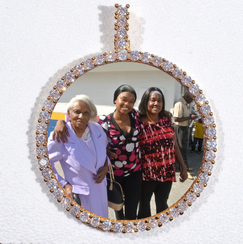LARGE 3D CIRCLE CUSTOM PICTURE PENDANT