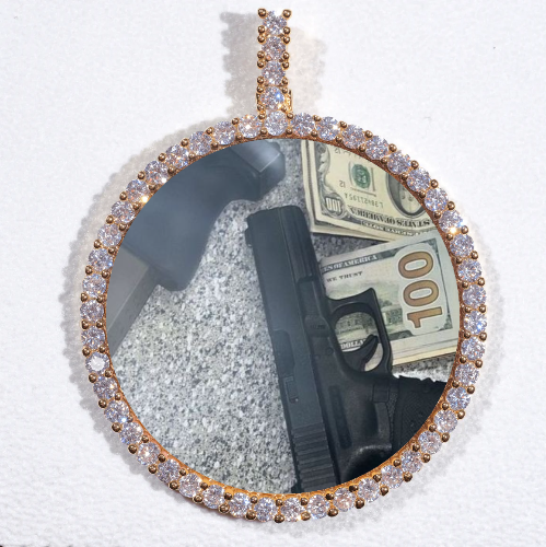 LARGE 3D CIRCLE CUSTOM PICTURE PENDANT