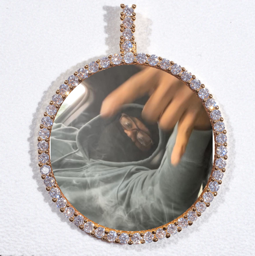 LARGE 3D CIRCLE CUSTOM PICTURE PENDANT