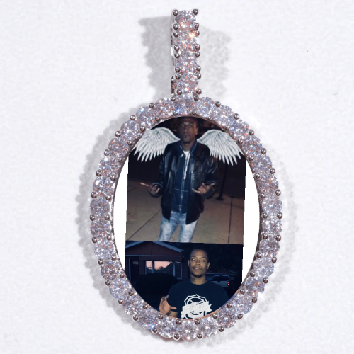 Large 3D Oval Custom Picture Pendant