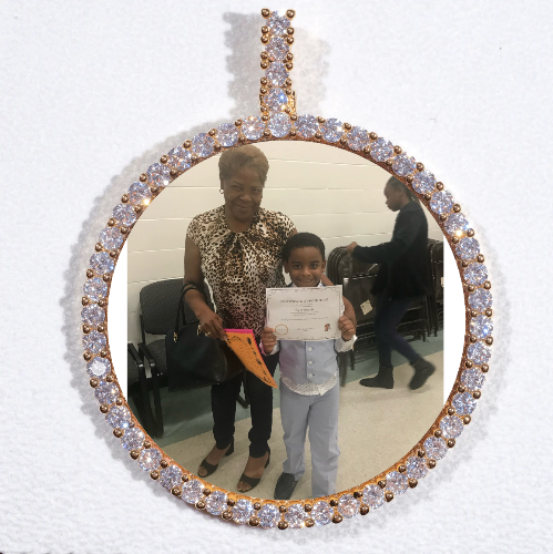 LARGE 3D CIRCLE CUSTOM PICTURE PENDANT