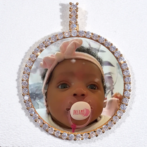 LARGE 3D CIRCLE CUSTOM PICTURE PENDANT