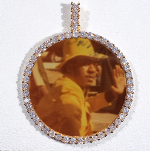 LARGE 3D CIRCLE CUSTOM PICTURE PENDANT