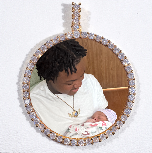 LARGE 3D CIRCLE CUSTOM PICTURE PENDANT