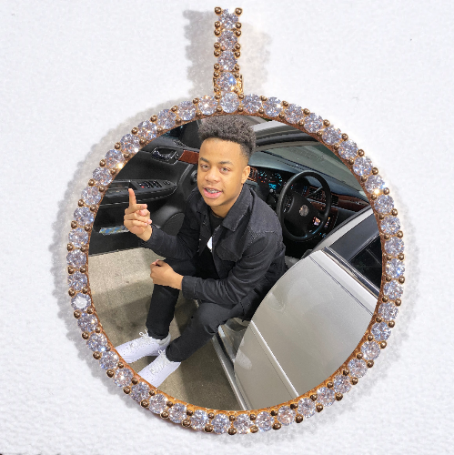 LARGE 3D CIRCLE CUSTOM PICTURE PENDANT