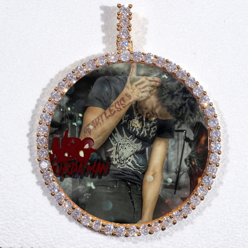 LARGE 3D CIRCLE CUSTOM PICTURE PENDANT
