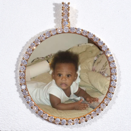 LARGE 3D CIRCLE CUSTOM PICTURE PENDANT