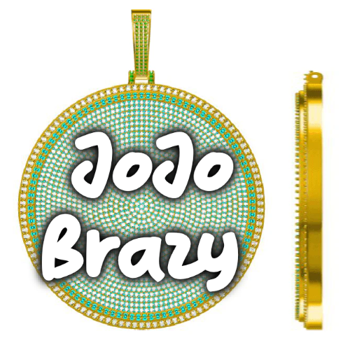 CUSTOM LETTER NECKLACE 3D BIG DISC