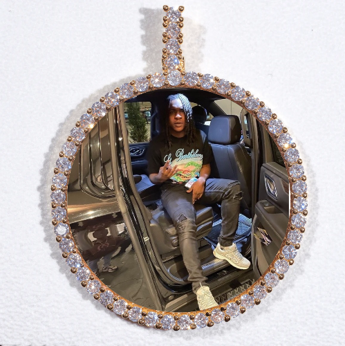 LARGE 3D CIRCLE CUSTOM PICTURE PENDANT