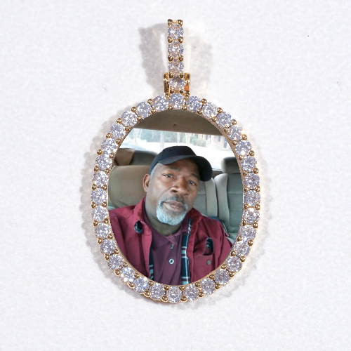 3D Oval Custom Picture Pendant