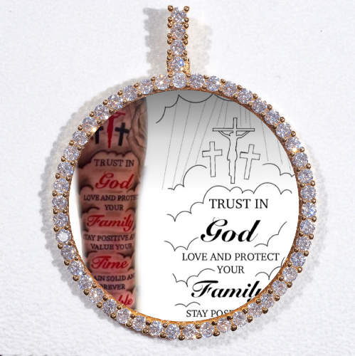 LARGE 3D CIRCLE CUSTOM PICTURE PENDANT