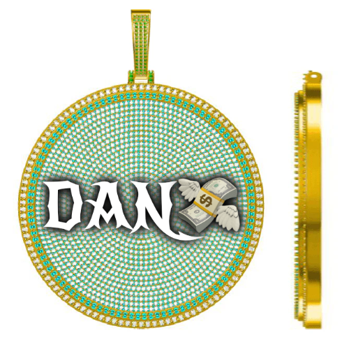 CUSTOM LETTER NECKLACE 3D BIG DISC
