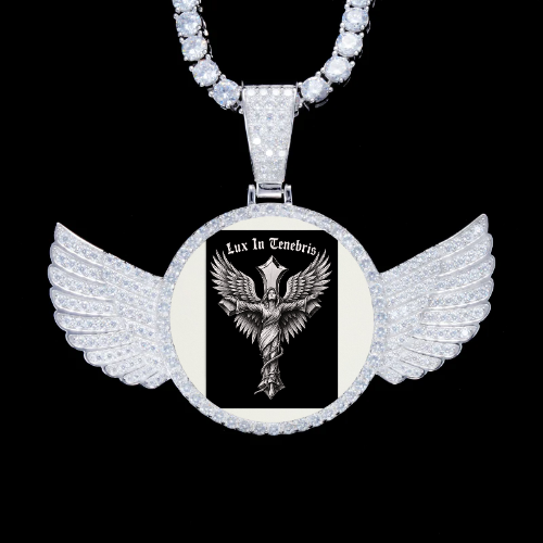 925S & VVS Moissanite 3D Wing Custom Picture Pendant