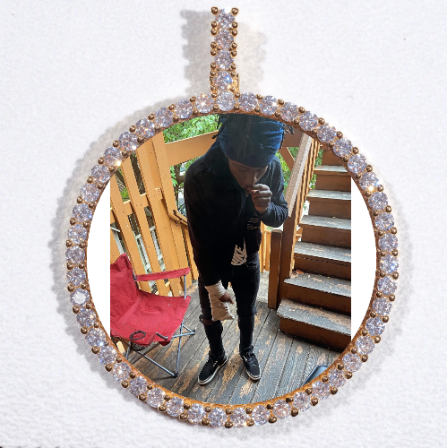 LARGE 3D CIRCLE CUSTOM PICTURE PENDANT