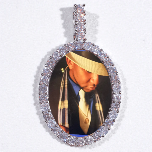 Large 3D Oval Custom Picture Pendant