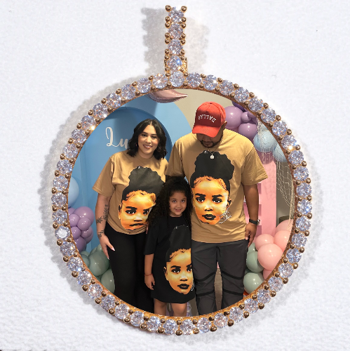 LARGE 3D CIRCLE CUSTOM PICTURE PENDANT
