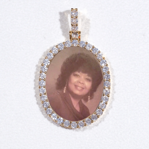 3D Oval Custom Picture Pendant
