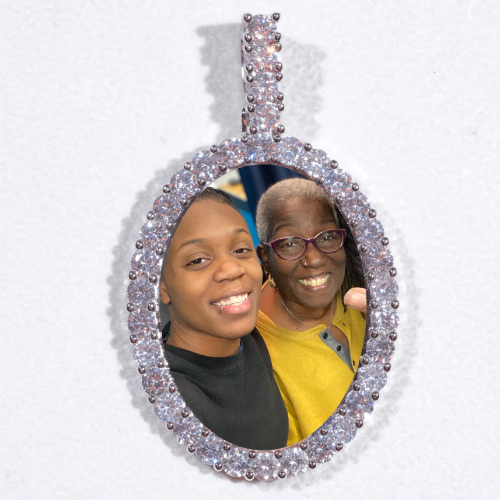 Large 3D Oval Custom Picture Pendant