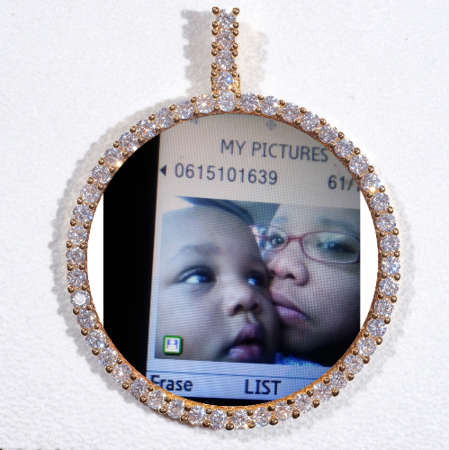 LARGE 3D CIRCLE CUSTOM PICTURE PENDANT