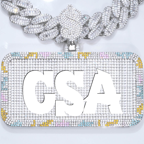 CUSTOM LETTER NECKLACE 3D COLORFUL SQUARE