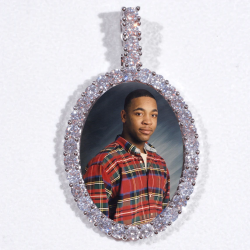 Large 3D Oval Custom Picture Pendant