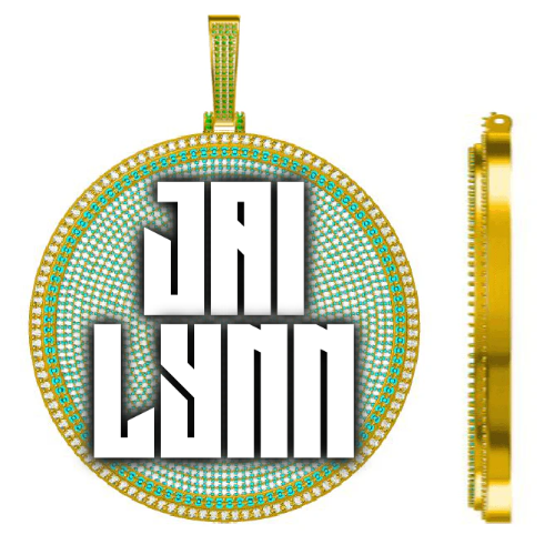 CUSTOM LETTER NECKLACE 3D BIG DISC