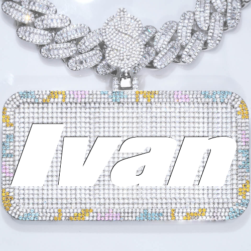 CUSTOM LETTER NECKLACE 3D COLORFUL SQUARE