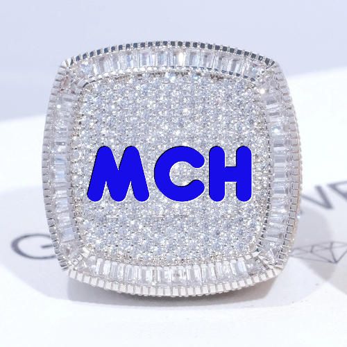 CUSTOM LETTER 3D ICED RING