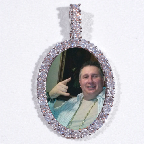 Large 3D Oval Custom Picture Pendant