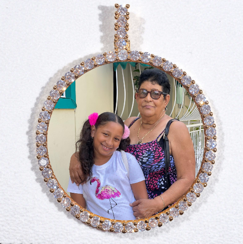 LARGE 3D CIRCLE CUSTOM PICTURE PENDANT