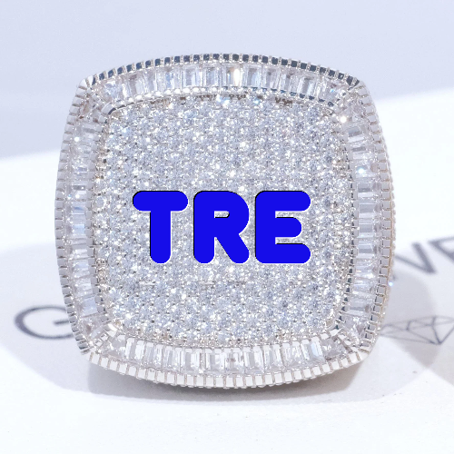 CUSTOM LETTER 3D ICED RING