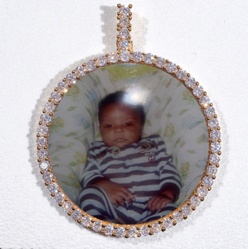 LARGE 3D CIRCLE CUSTOM PICTURE PENDANT