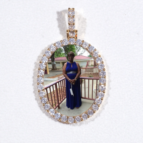 3D Oval Custom Picture Pendant