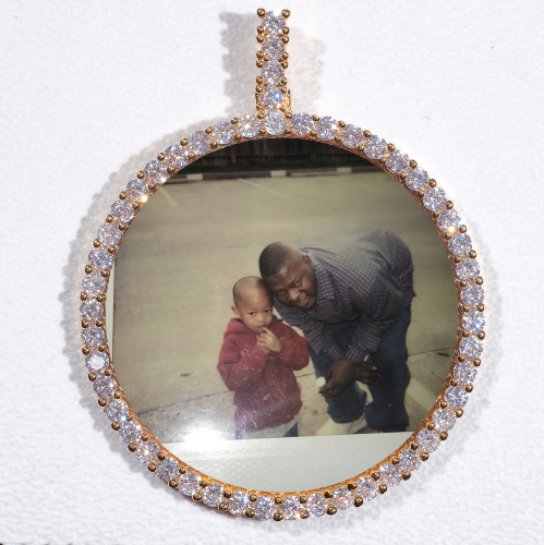 LARGE 3D CIRCLE CUSTOM PICTURE PENDANT