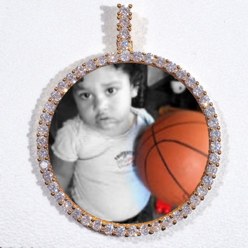 LARGE 3D CIRCLE CUSTOM PICTURE PENDANT